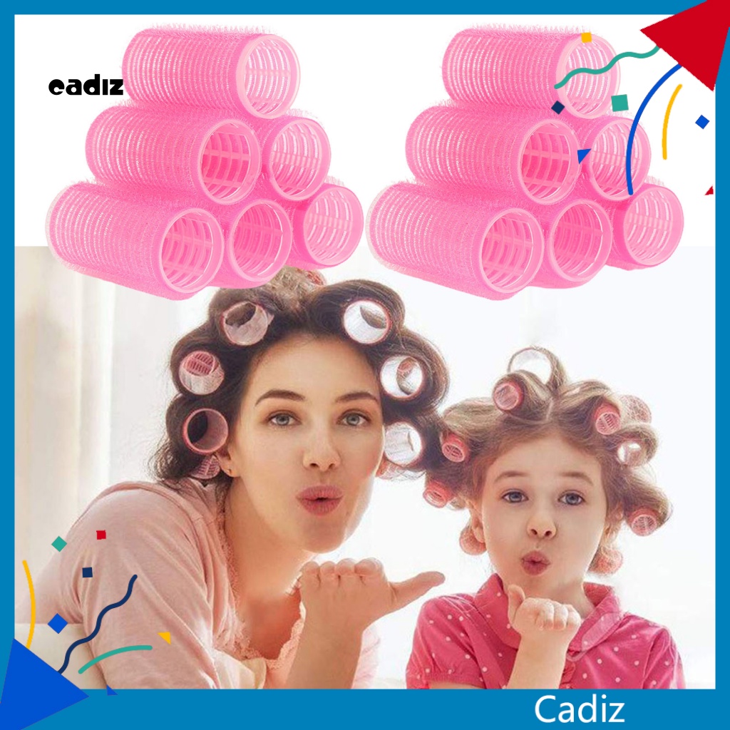 Set 10 Lô Uốn Tóc Tự Dính Không Dùng Nhiệt Màu Sắc Ngẫu Nhiên DIY