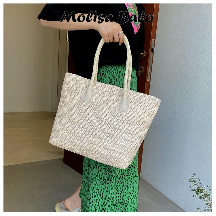 Molisa túi cói đi biển Túi xách nách dễ phối cho nữ 2023 NEW L21T182