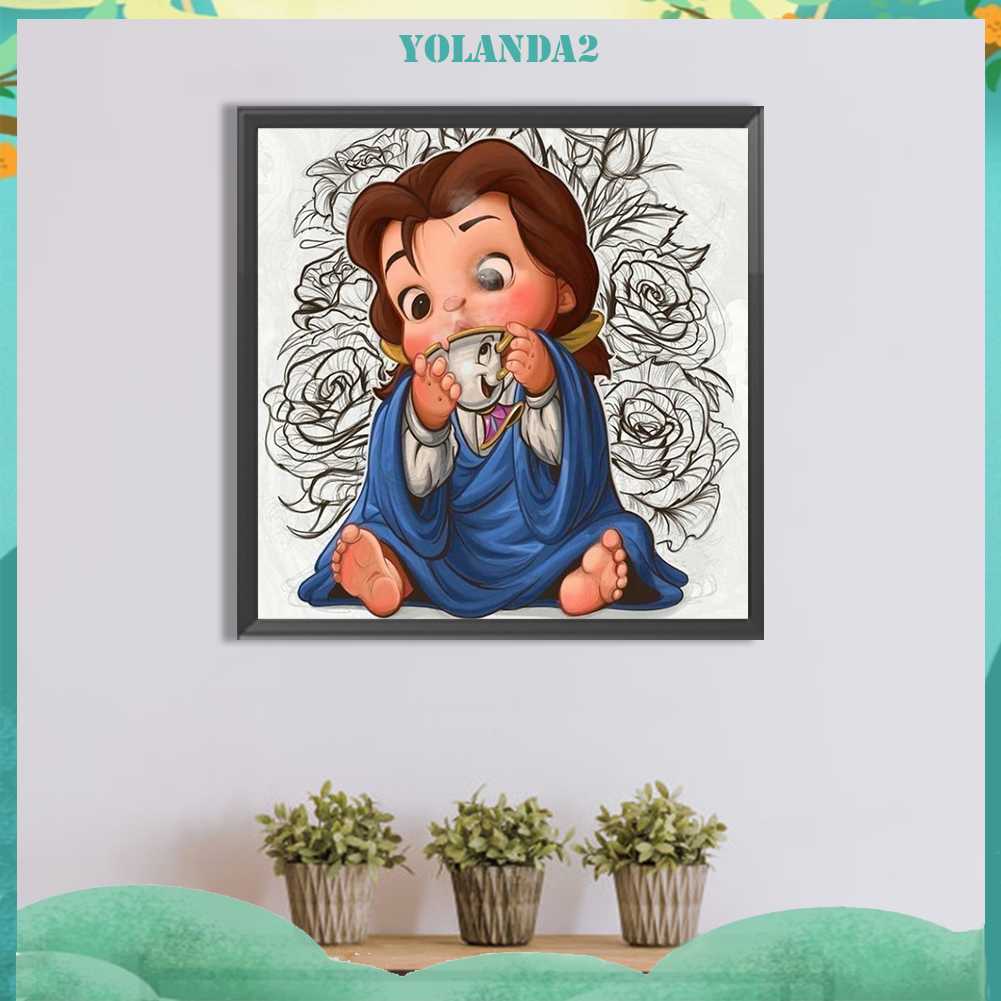 Tranh Đính Đá Kim Cương Toàn Bộ 5D DIY Hình Vẽ Công Chúa Belle