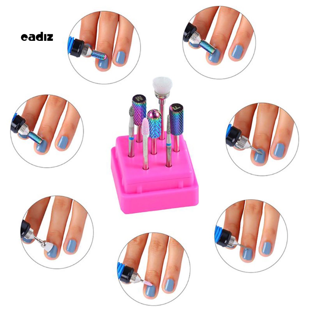 Bộ 7 Mũi Khoan Móng Tay Bằng Thép Vonfram Tiện Dụng Bits