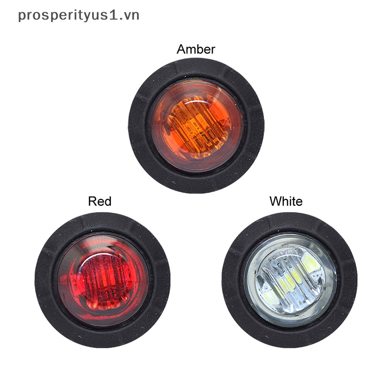 1 Đèn Xi Nhan Tròn 3LED 3 / 4 "Màu Trắng / Vàng Đỏ Chuyên Nghiệp Cho Xe Tải