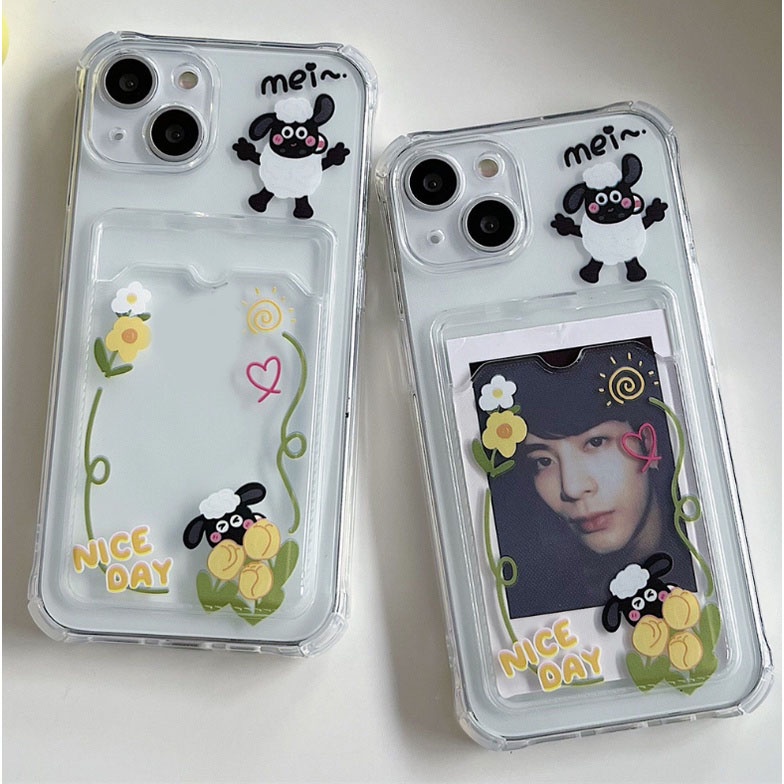 Ốp lưng Iphone trong túi đựng thẻ cừu 6/6s/6plus/6splus/7/7plus/8/8plus/xs/11/12/13/14/pro/max/plus/promax TT34