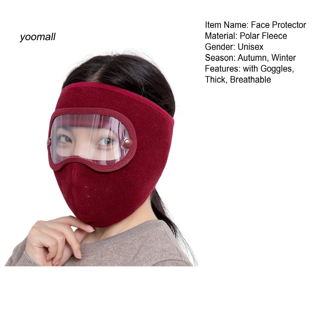 Mũ Đi Xe Đạp Màu Trơn Co Giãn Bảo Vệ Tai Có Thể Tháo Rời Kèm Kính Bảo Vệ Khuôn Mặt 20