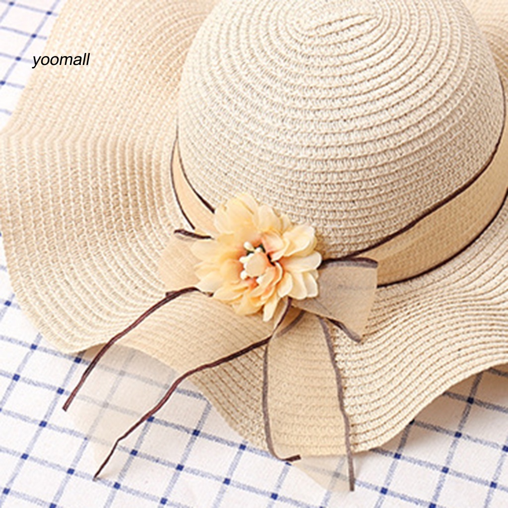 Mũ Cói Rộng Vành Thắt Nơ Xinh Xắn Thời Trang Cho Nữ