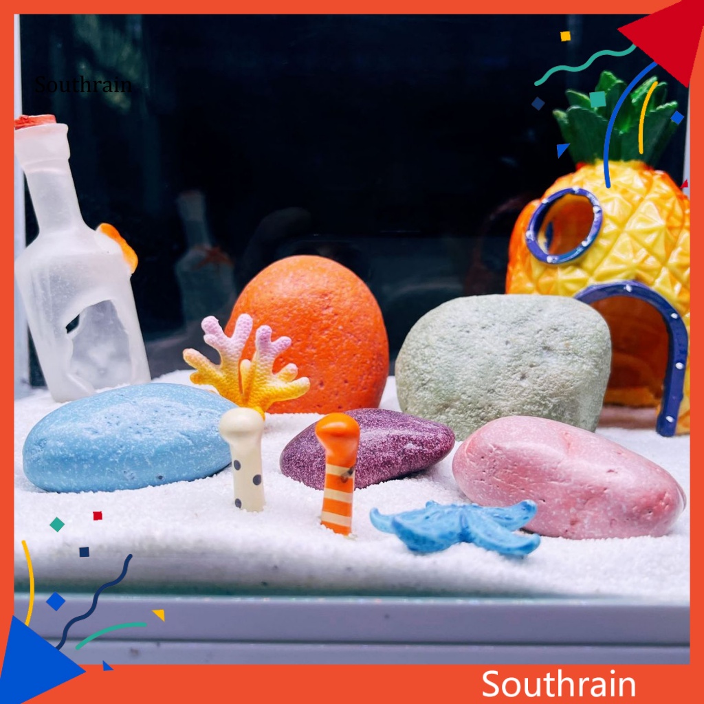 Bộ 5 Viên Đá Nhân Tạo Tự Nhiên Không Ô Nhiễm Trang Trí Bể Cá