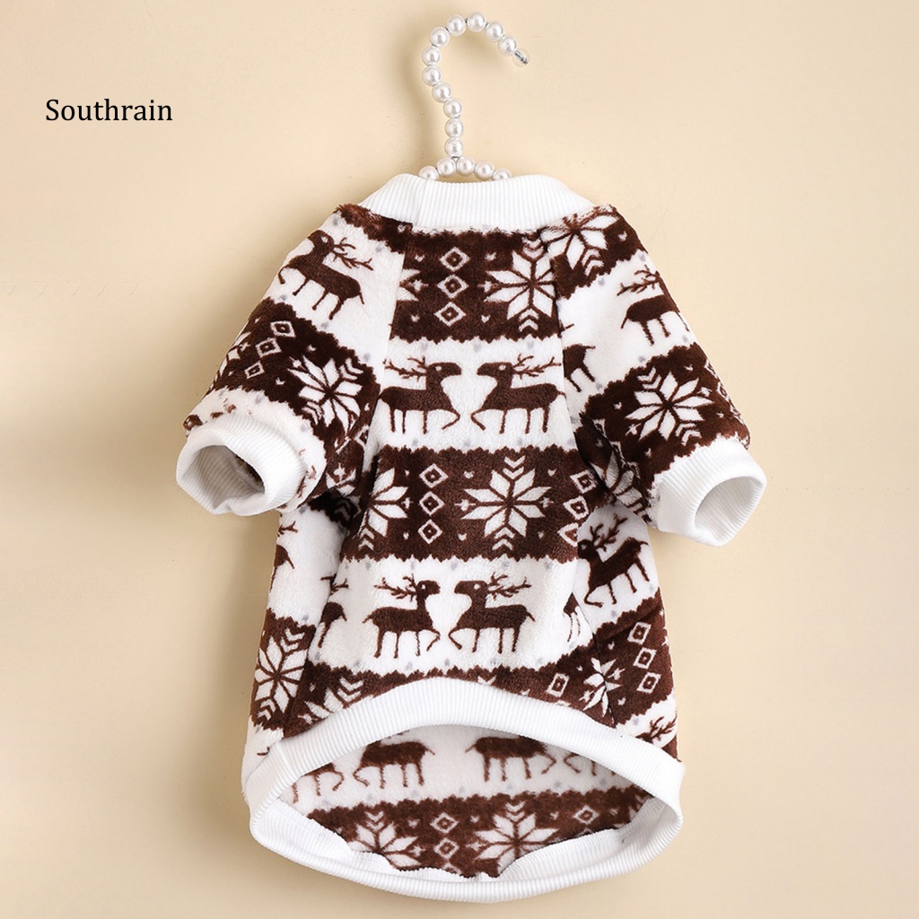 Áo Giáng Sinh 2 Tầng Siêu Mềm Bằng Polyester In Họa Tiết Sáng Tạo Cho Cún Cưng