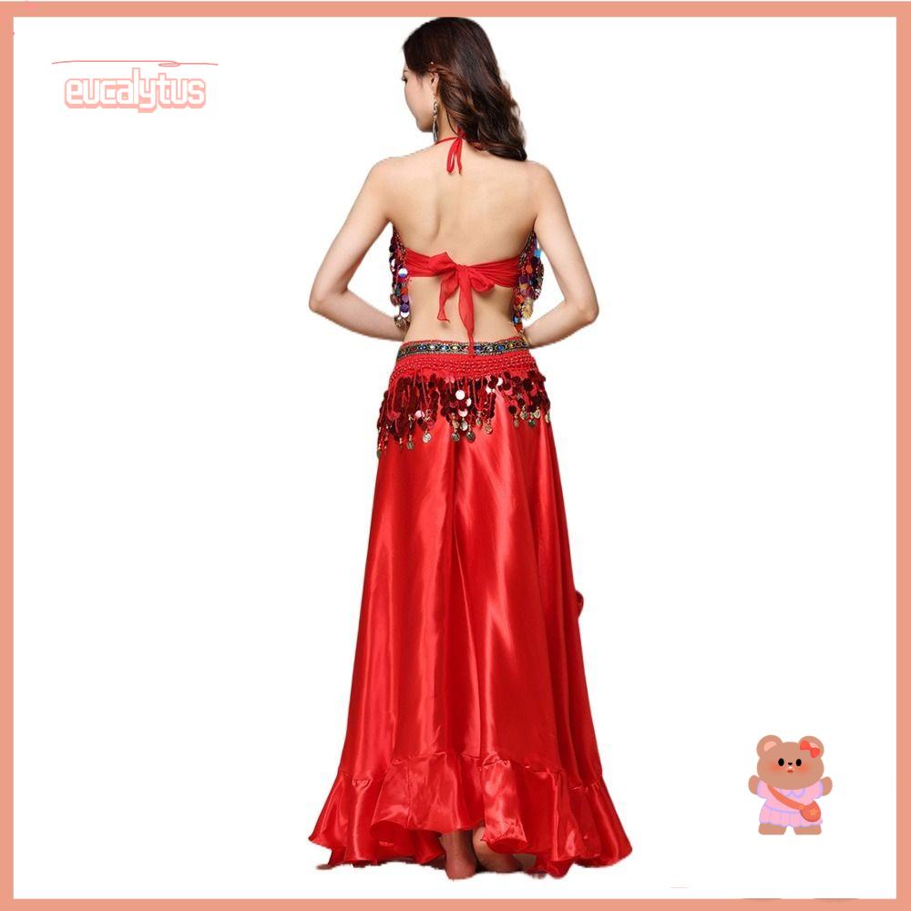 Bộ Trang Phục Múa Bụng 3 Món Đính Kim Sa Lấp Lánh Kiểu Thái Lan / Ấn Độ / Ả Rập