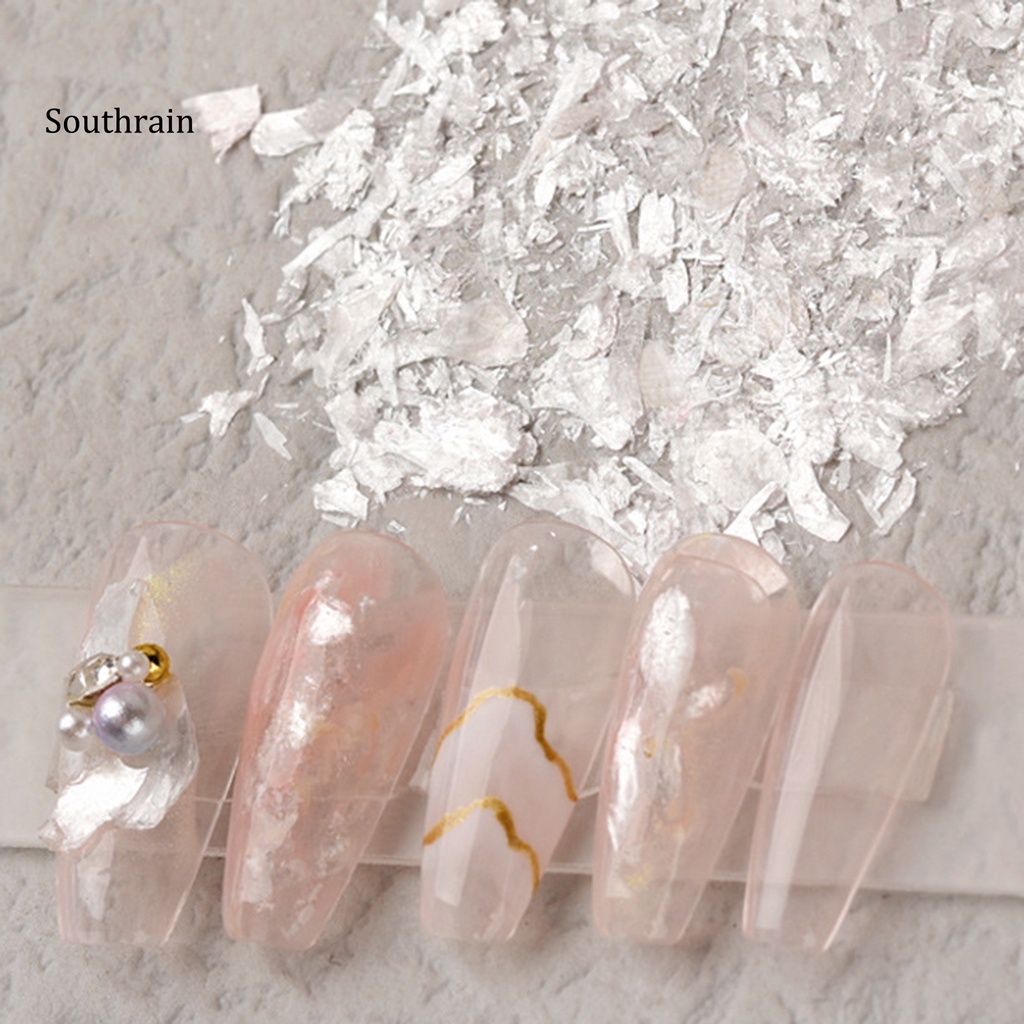 1 Hộp Sequin Hình Vỏ Sò Lấp Lánh Không Phai Màu Trang Trí Móng Cho Nữ