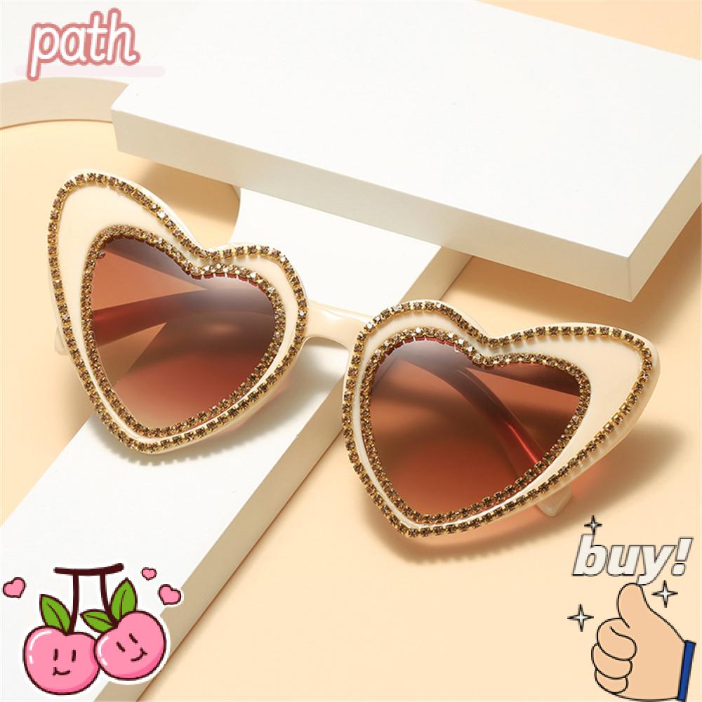 Kính Mát Hình Trái Tim Lấp Lánh Phong Cách Hip Hop Cho Nữ