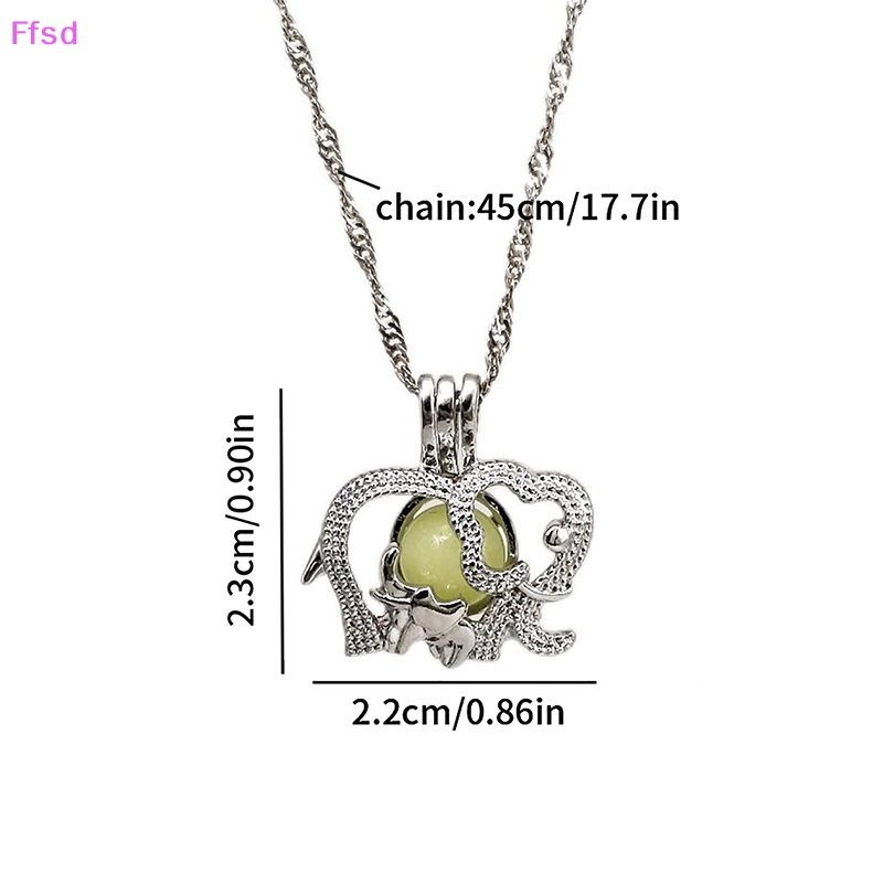 {Ffsd} Vòng cổ Dạ Quang Mặt Dây Hình Voi Khoét Rỗng Phát Sáng Dễ Thương Làm Quà Halloween Cho Nam Và Nữ