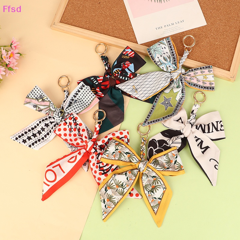 {Ffsd} Mới Móc Khóa Khăn Quàng Cổ Lụa Mềm Thắt Nơ Phụ Kiện Quyến Rũ * Bán Chạy