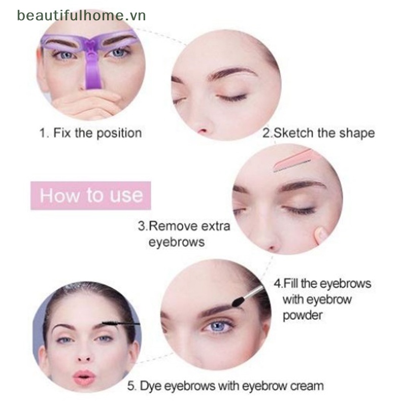 Bộ 8 Khuôn Kẻ Lông Mày Tự Tạo Dáng Tiện Dụng