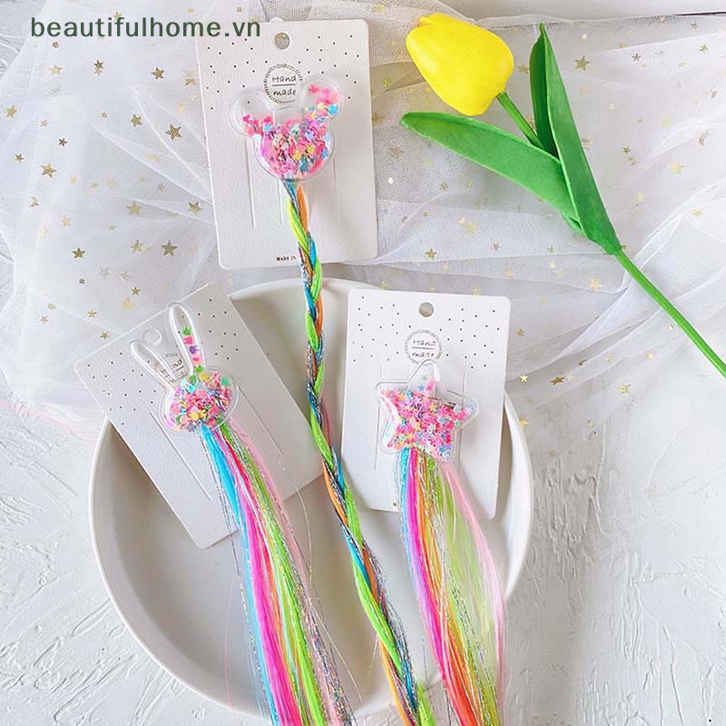 1 Kẹp Tóc Giả Hình Kỳ Lân / Mèo / Thỏ Dễ Thương Cho Bé Gái