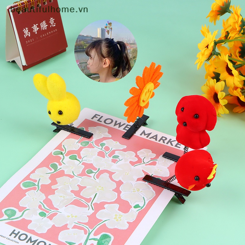 1 Kẹp Tóc Hình Chong Chóng Thỏ Màu Vàng Dễ Thương Cho Bé