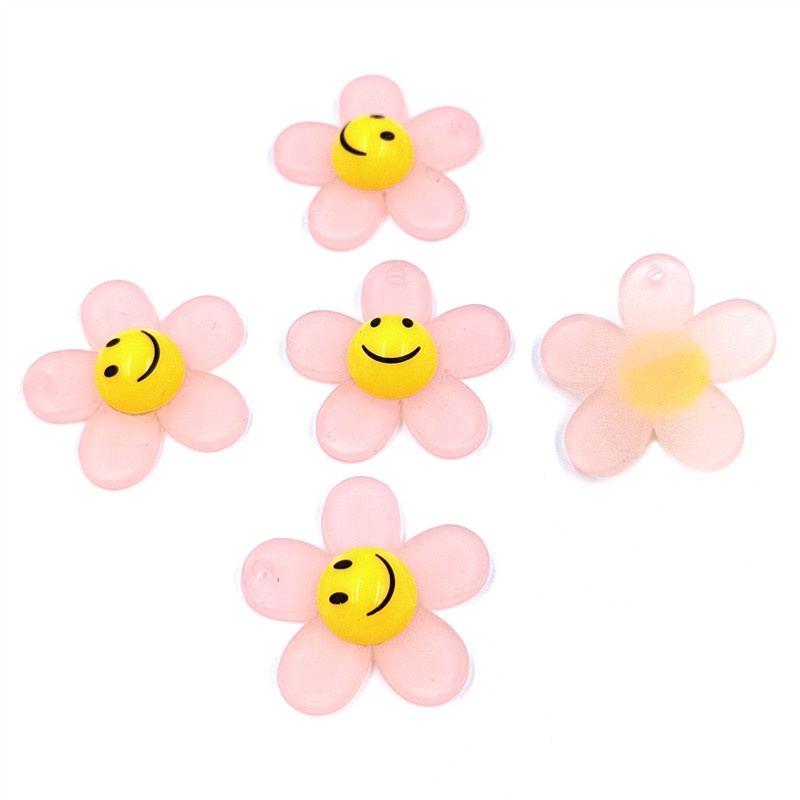 Set 5 Mặt Vòng cổ / Bông Tai Hình Hoa Hướng Dương Bằng Acrylic