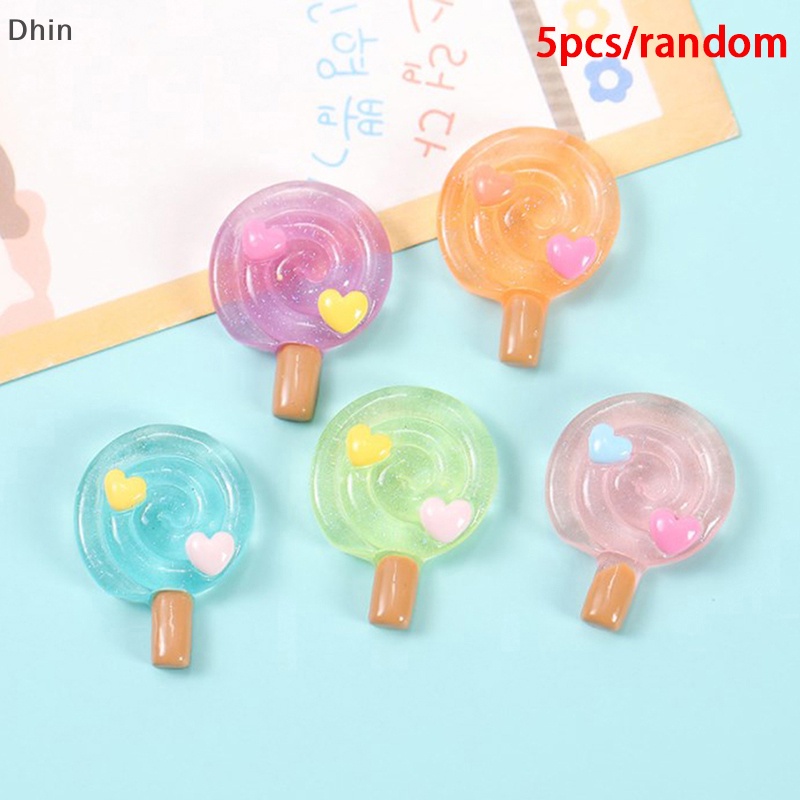 Bộ 5 Kẹo Mút Trong Suốt Bằng Nhựa Dùng Trang Trí Sổ Tay DIY