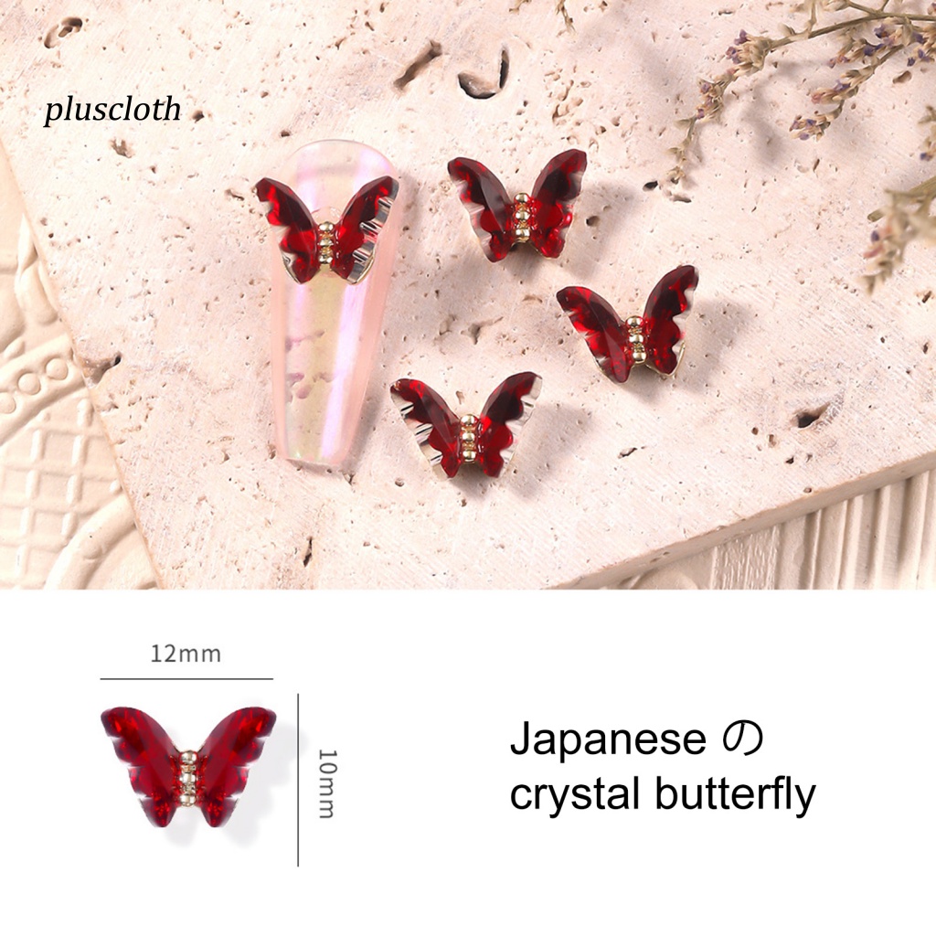 Set 10 Phụ Kiện Trang Trí Móng Tay Nghệ Thuật Hình Bướm Ba Chiều Không Phai