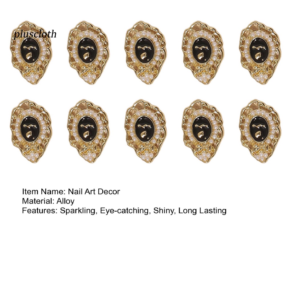 < Pluscloth > Set 10 Phụ Kiện Trang Trí Móng Tay Nghệ Thuật Bằng Hợp Kim Bóng Cao Hình Hoa Trà Nơ Phong Cách Ba Chiều Dành Cho Salon Cung