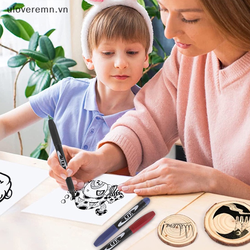 Set 10 Bút Lông Đánh Dấu Màu Đỏ / Xanh Dương / Đen Dành Cho Học Sinh