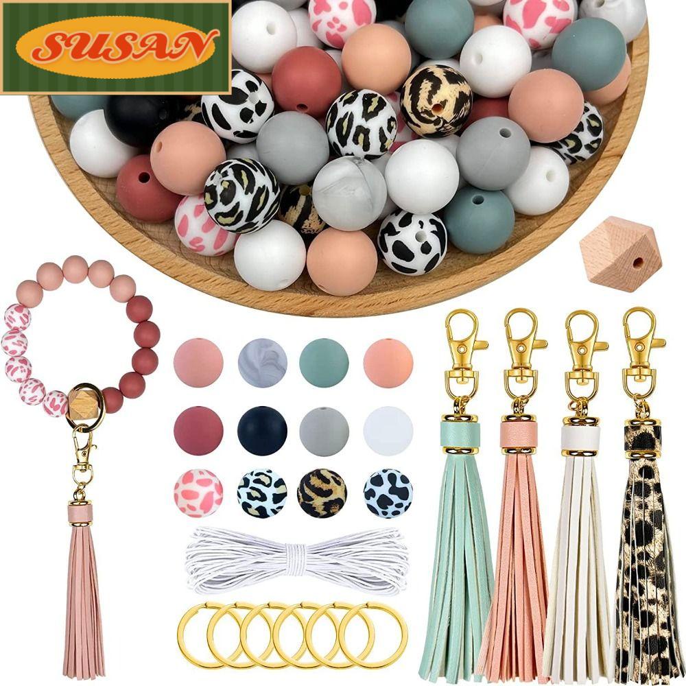 Bộ 100 Hạt Silicone Tròn Xâu Chuỗi 15mm