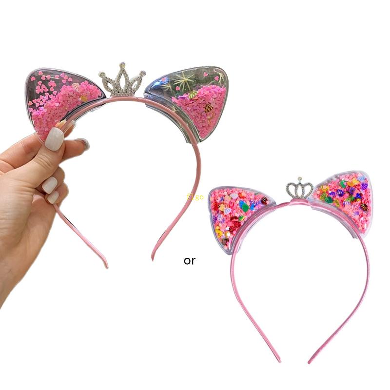 Flgo Băng Đô Tai Mèo Đính Kim Sa Nhiều Màu Sắc Cho Dịp Giáng Sinh