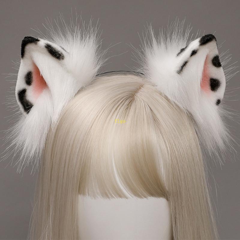 Băng Đô Tai Mèo Đính Lông Giả Hóa Trang