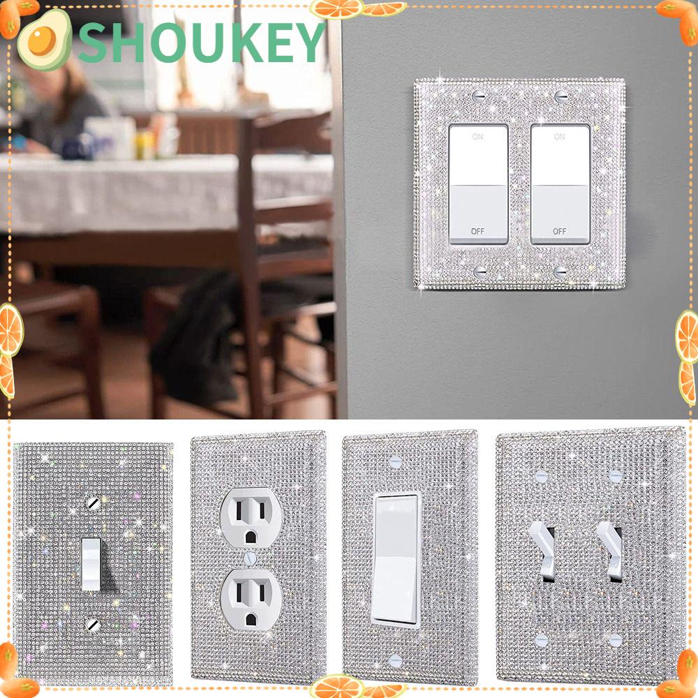 Miếng Dán Trang Trí Công Tắc Họa Tiết Lấp Lánh Sáng Tạo Ốp