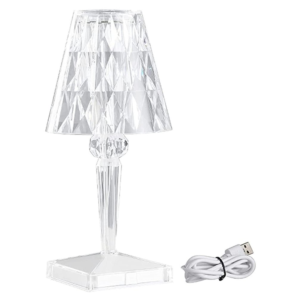 =Christmas=Crystal Table Lamp USB Rechargeable Acrylic Decoration Bedroom Desk Lamps