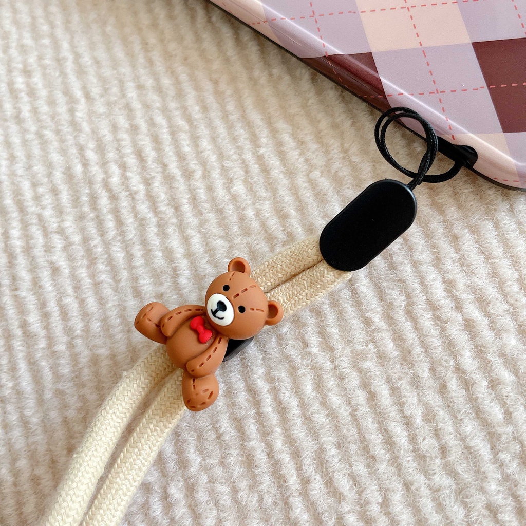 Ốp Điện Thoại Di Động Dạng Nhẫn Ngắn Mặt Hoạt Hình Dễ Thương Đơn Giản Có Dây Đeo Tay Trang Trí Cho