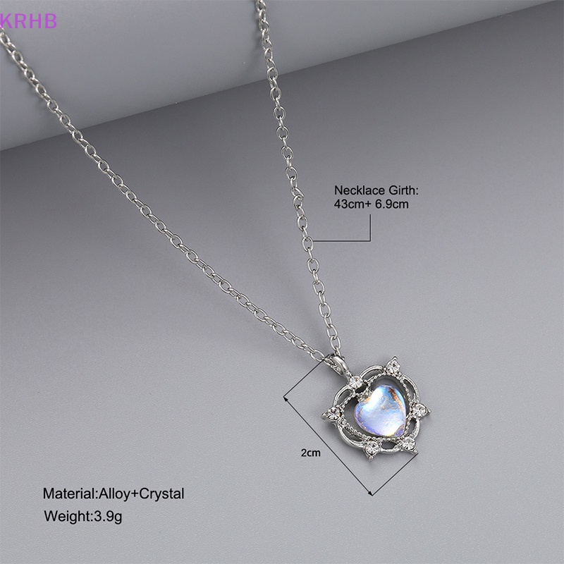 Vòng Cổ Choker Mặt Trái Tim Đính Đá Zircon KRHB Y2K Phong Cách Punk Mới