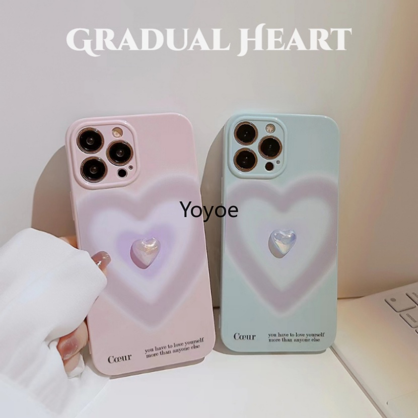 Ốp Điện Thoại Silicon TPU Mềm Chống Sốc Hình Trái Tim 3D Thời Trang Cho iPhone 14 13 12 11 Pro Max X XR XS Max 7 8 Plus