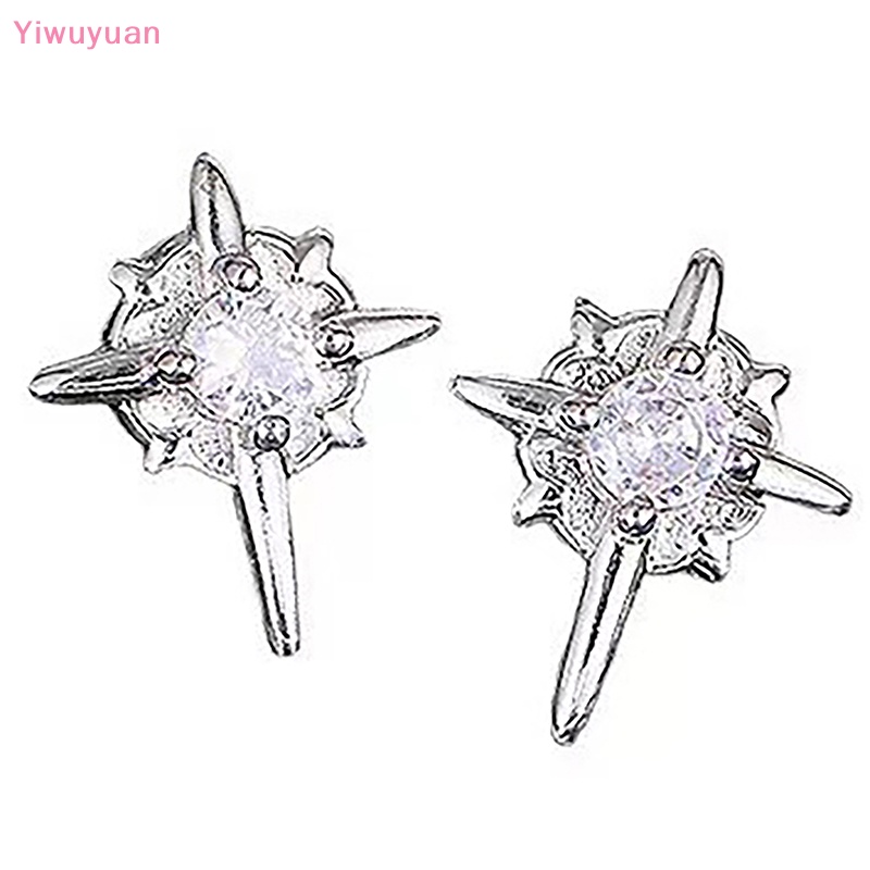< Yiwuyuan > Bông Tai Nam Châm Hình Ngôi Sao Pha Lê Phong Cách Harajuku Hàn Quốc Thời Trang Cho Nữ