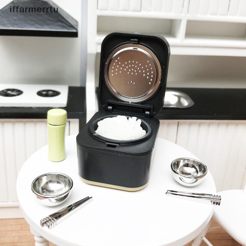 Mô Hình Nồi Cơm Điện Nấu Ăn Mini Tỉ Lệ 1: 12 Trang Trí Nhà Búp Bê