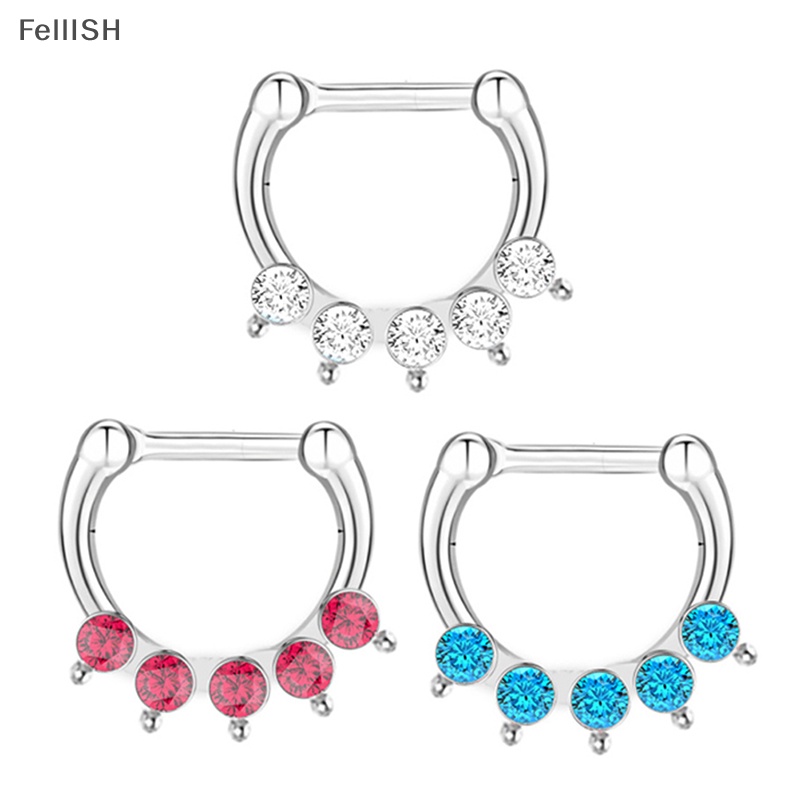 Khuyên Xỏ Mũi Bằng Thép Không Gỉ 439br Đính Kim Cương Giả