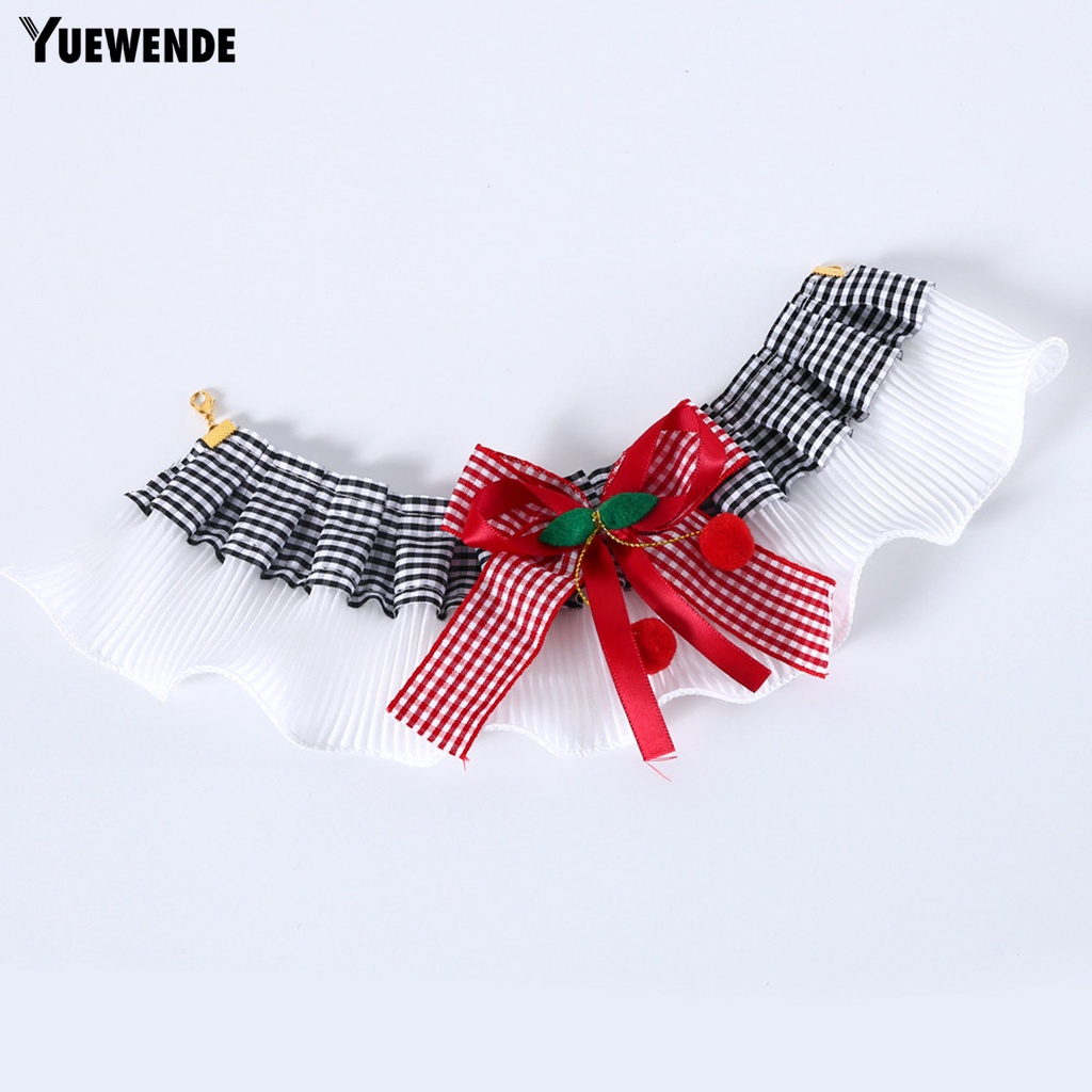 Vòng Đeo Cổ YQ.E Viền Ren Thắt Nơ Xinh Xắn Cho Thú Cưng