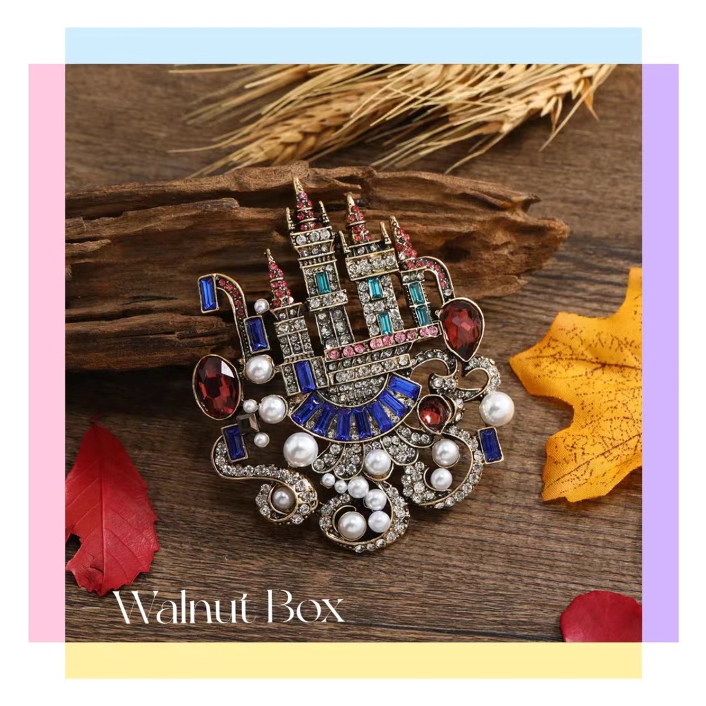 Ghim Cài Áo Hình Lâu Đài Đính Đá Pha Lê Phong Cách Baroque Sang Trọng Làm Quà Tặng Cho Nam Và Nữ