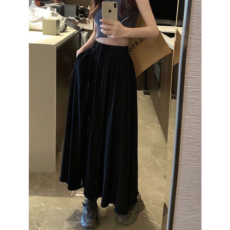 SUXI Chân Váy Chữ A Lưng Thun Cao Màu Sắc Ngọt Ngào Thời Trang Mùa Hè Cho Nữ