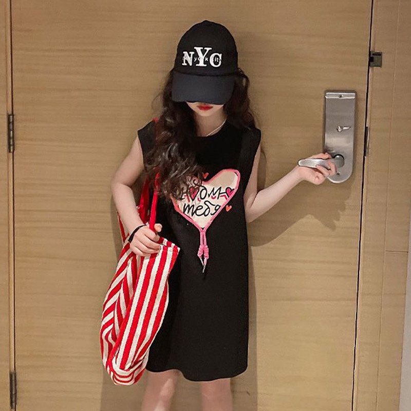 Đầm Cotton Sát Nách Phong Cách Phương Tây Thời Trang Mùa Hè Mới Cho Bé Gái