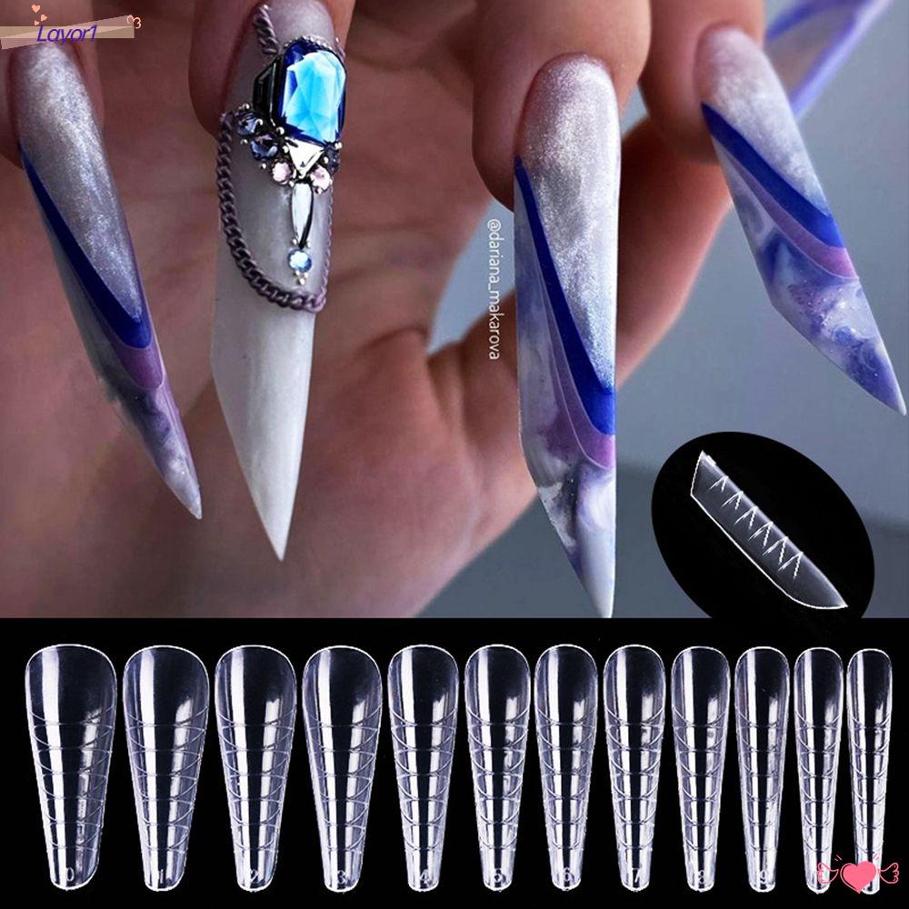 Set 1 20 Móng Tay Giả 4 Loại Tùy Chọn Dùng Nối Dài Gel UV Acrylic