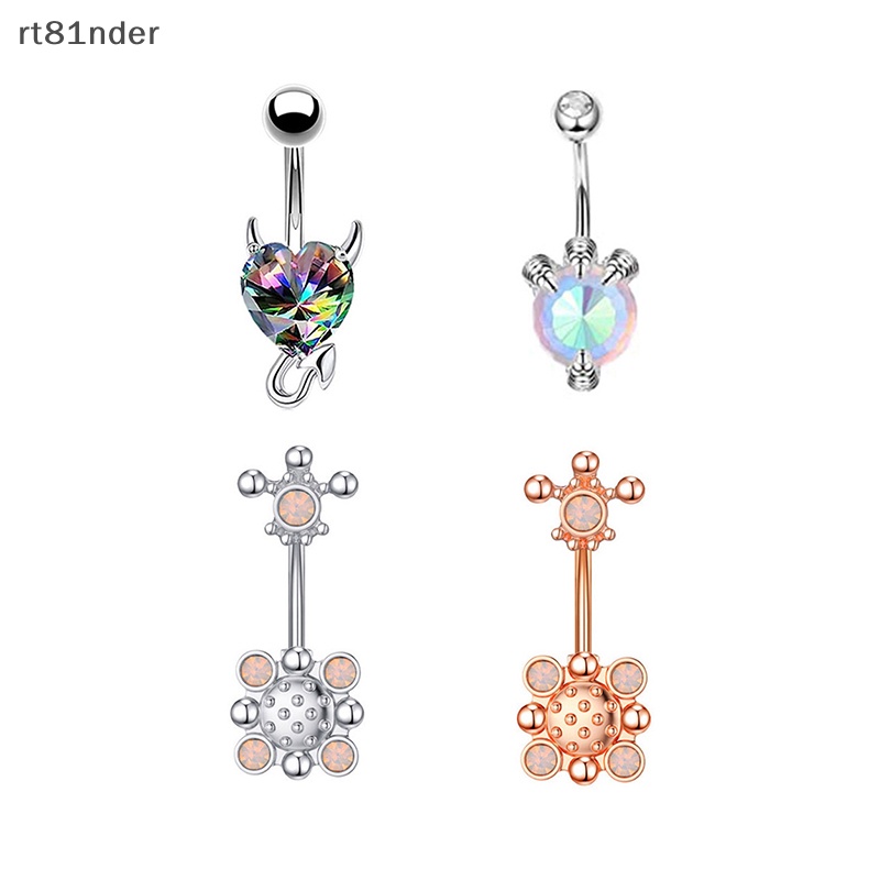 Rt Khuyên Rốn Bằng Thép Không Gỉ Dát Đá Zircon Quà Tặng Trang Sức Cho Phụ Nữ n