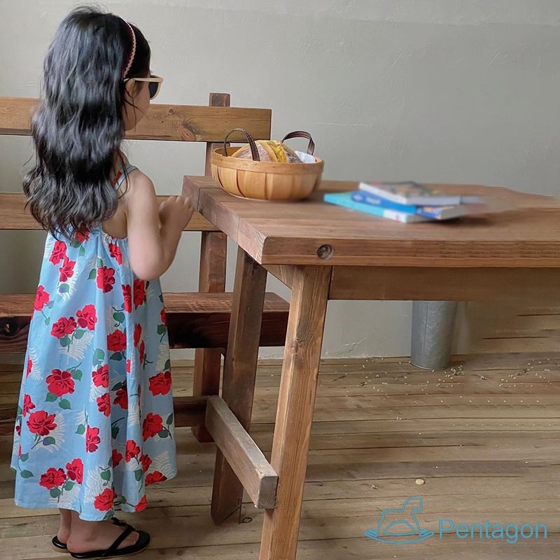 Đầm Hai Dây In Hoa Thời Trang Mùa Hè Hàn Quốc Cho Bé Gái