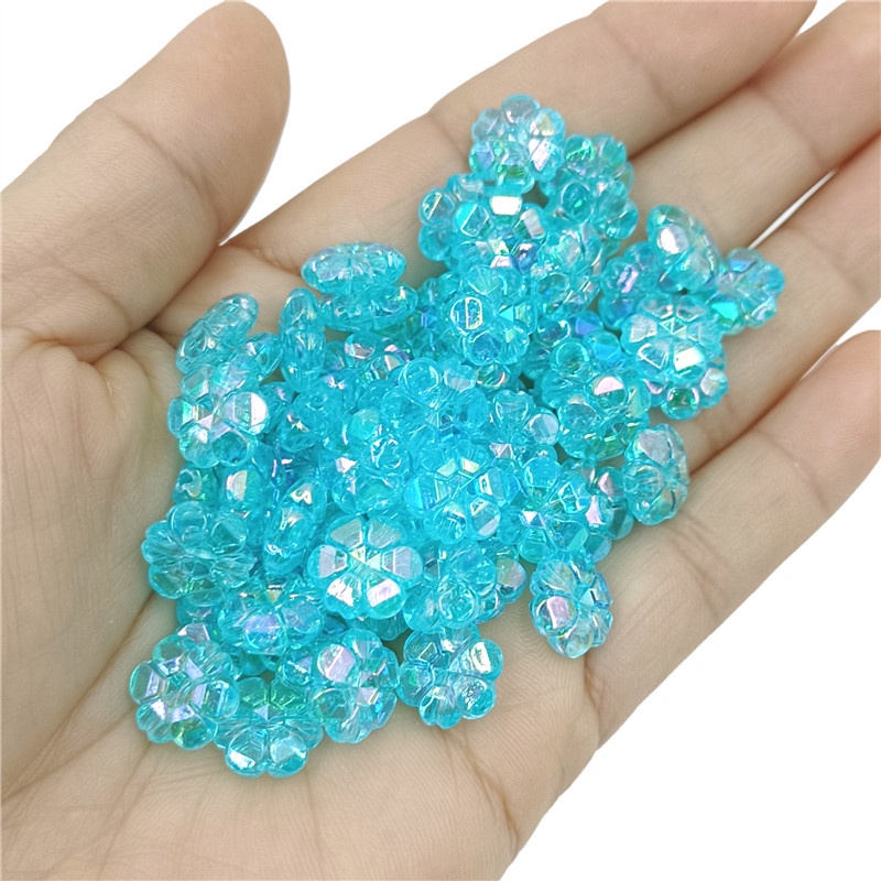 Bộ 40 Hạt Xâu Chuỗi 10mm Hình Hoa Đào Nhiều Màu Sắc