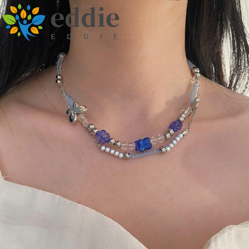 Vòng cổ 26Eddie Mặt Hình Bướm Xanh Cổ Điển Cho Nữ