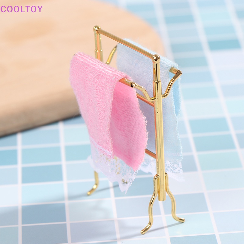 Cooltoy Giá Treo Khăn Tay Khô Nhanh Bằng Kim Loại Không Cần Khoan Lỗ 1: 12 Kèm 2 Khăn Lau Cho Nhà Búp Bê