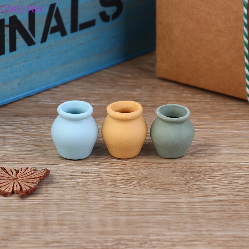 Set 6 Bình Hoa Sứ Mini Trang Trí Nhà Búp Bê Tỉ Lệ 1: 12