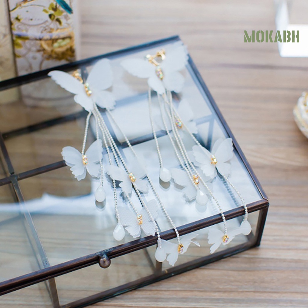 [Mokabh] Bông Tai Dài Tua Rua Hình Quả Bơ Dễ Thương Dành Cho Đám Cưới