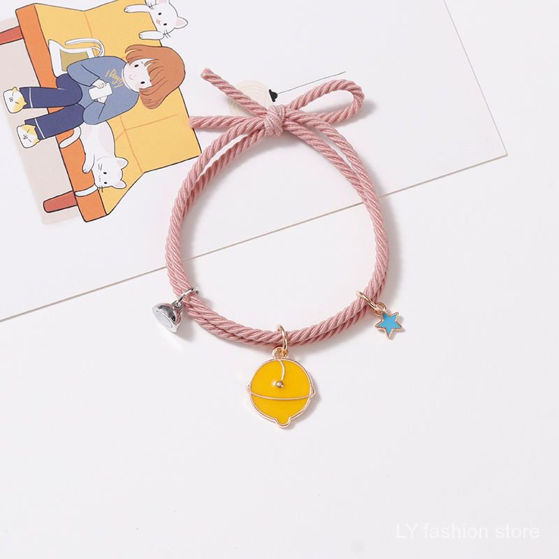 Vòng Tay Dây Cao Su Khóa Nam Châm Mặt Hình Doraemon Phong Cách Hàn Quốc Cho Cặp Đôi