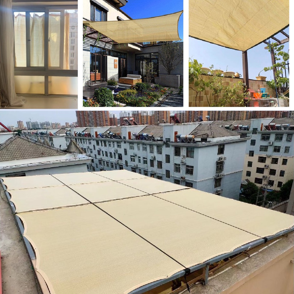 Tấm Bạt Che Nắng Màu Be Chống Tia UV Cho Sân Vườn / Ban Công / Bể bơi