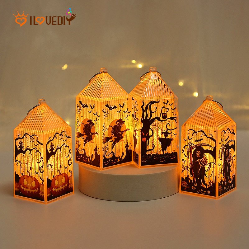 Đèn LED Hình Đầu Lâu Bí Ngô / Ngọn Lửa Cỡ Nhỏ Độc Đáo Trang Trí Tiệc Halloween