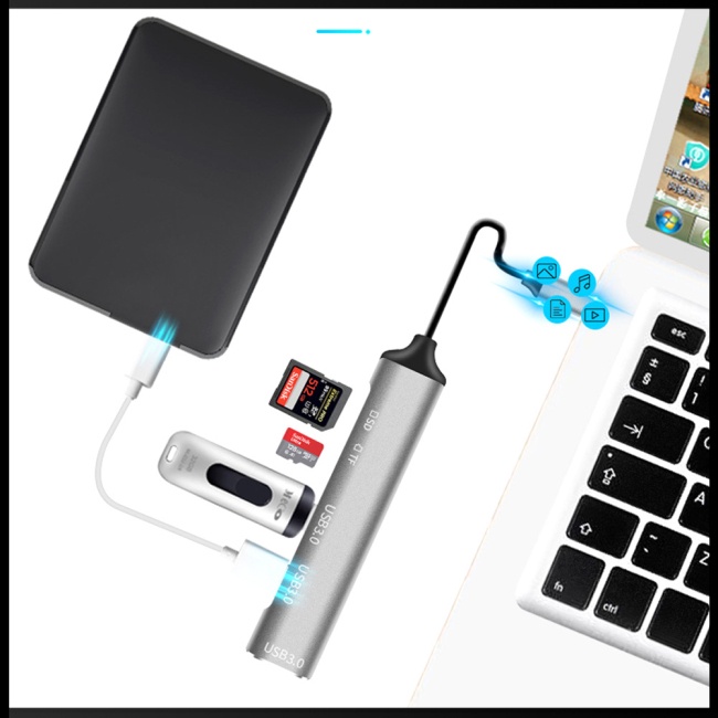 Bộ Chia Usb 3.0 5 Trong 1 Siêu Mỏng Loại A Sang Usb 3.0